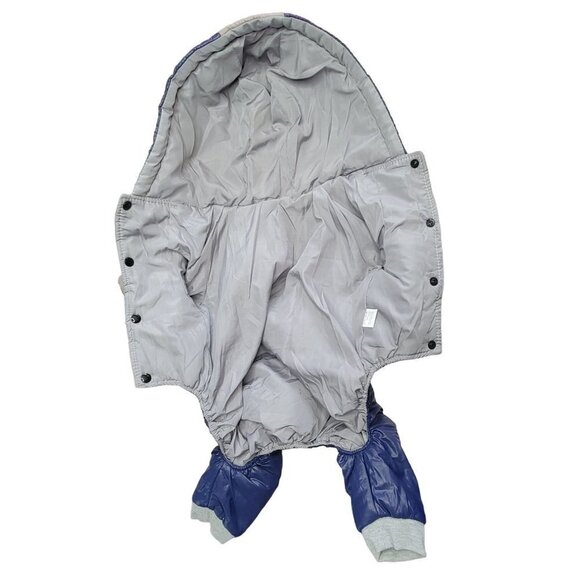 Miaododo Pet Outerwear 2XL Blue Gray Hooded Cotton Insulated Windproof Coat - Picture 8 of 11